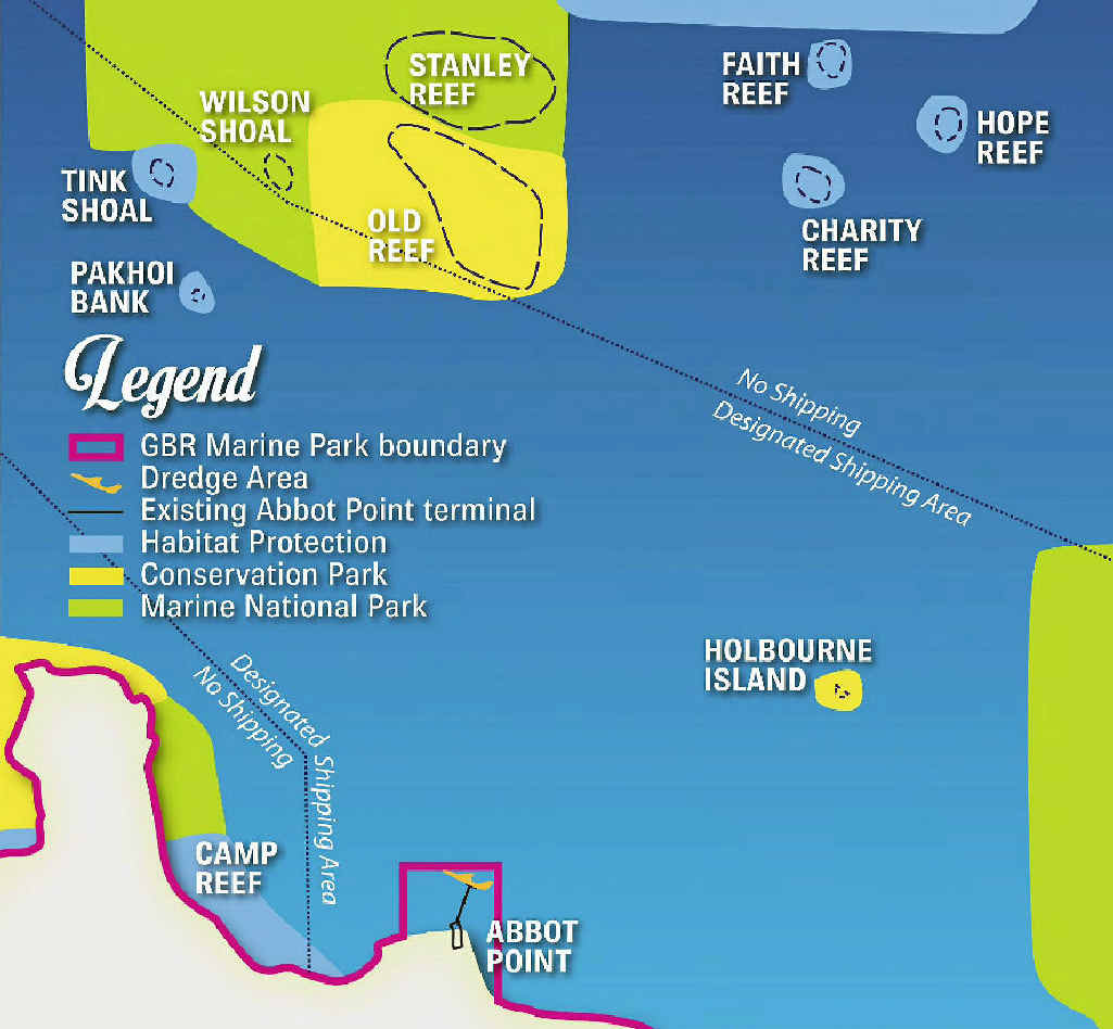 Abbot Point coal shipping map. Abbot Point coal shipping map.